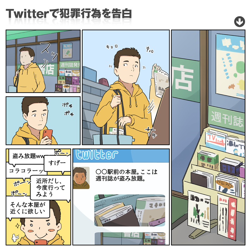 問題行動：Twitterで犯罪行為を告白